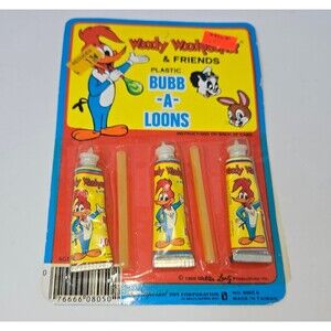 Vintage Imperial Toy Woody Woodpecker Bubb-A-Loons Blow Balloons 3 Pack 1980
